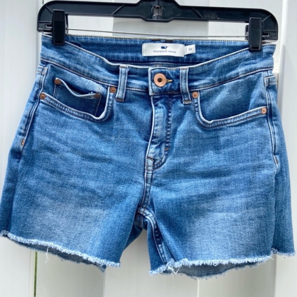 Vineyard Vines Women’s High Rise Stretch Cut Off Jean Shorts Size 24